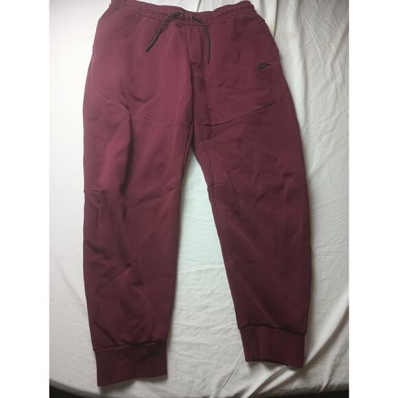 Nike Sportswear Tech Fleece Men's Joggers Size XL Pull on Burgundy Sports - Picture 1 of 6